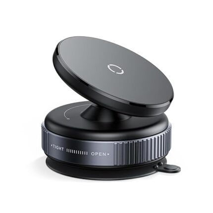 HUMBLE Magnetic Phone Holder with Suction Cup -360° Adjustable Mobile Stand for Car Dashboard, Desk, Shower & Gym Strong Grip Hands-Free Mount Compatible with iPhone & Android Smartphones–Black (MH09)