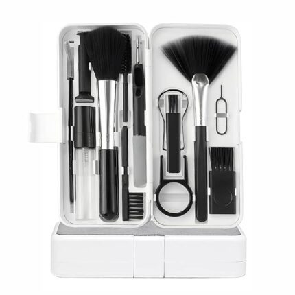 Humble 18 in 1 Smart Gadget Cleaning Kit – All-in-One Screen & Keyboard Cleaner with Cleaning Pen, Spray, Microfiber Cloth, Key Puller & Brushes for Smartphones, Tablets, Laptops, PC's & More (White)