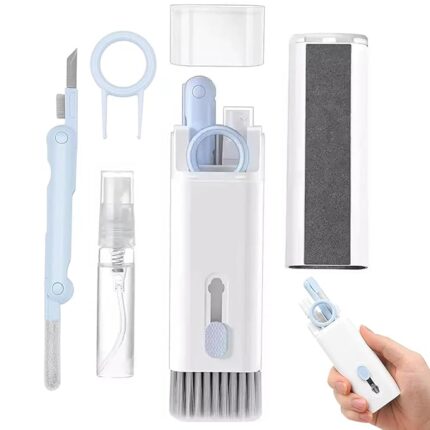 Humble 7-in-1 Multifunctional Electronic Cleaner Kit | Keyboard Cleaner Kit | Cleaning Kit for Airpods & Laptop | Screen Dust Brush | Soft Swipe Airpods Cleaner Pen | Key Puller & Empty Spray Bottle