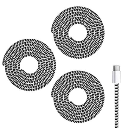 HUMBLE Ultimate Cable Protector | Spiral Triple Colour 1.5 Meter / 150 cm | Plastic Cord Wire Charger Winder for iPhone and Android Charging Cables (Pack of 3)