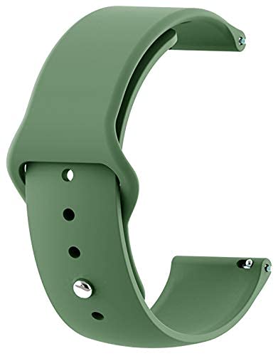 HUMBLE Soft Silicone 19mm Smartwatch Strap Metal Button Compatible with Noise Colorfit Pro 2/Oxy/Pulse/Beat, Boat Storm Smart Watch & Watches with 19mm Lugs