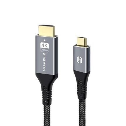 HUMBLE Type C to HDMI Cable – 4K@60Hz Ultra HD, 2 Mtr Length, 18 Gbps Speed, Durable Nylon Braided, Premium Connectors, Widely Compatible with TV, Laptop, Projector, MacBook & Type C Smart Phones