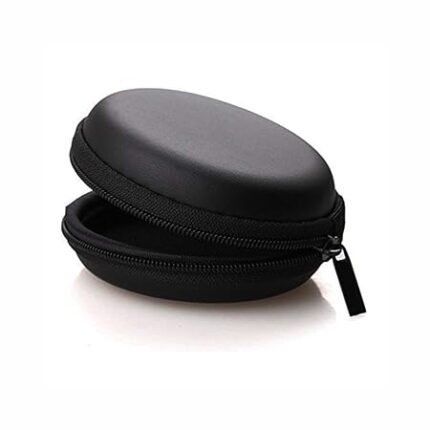 HUMBLE Earphone Headphone Carrying Case Pouch Cover for Earphones | Compact Storage for Earphones, Headsets, Pen Drives, SD Cards, Charging Cables | Black (Pack of 1)