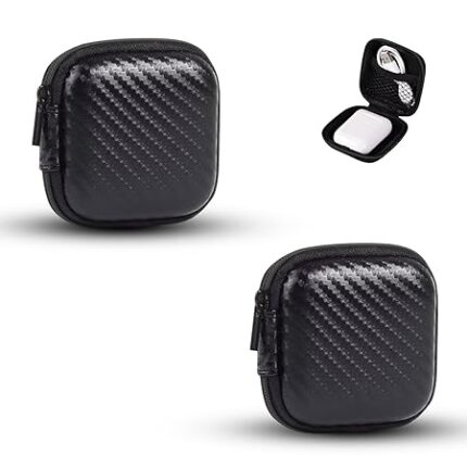 HUMBLE Carrying Square Case Pouch Cover for Earphones | Compact Storage for Earphones, Headsets, Pen Drives, SD Cards, Charging Cables (Pack of 2)