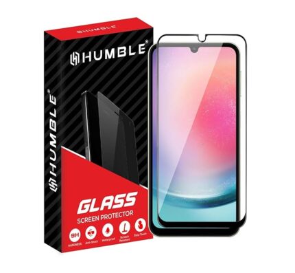 HUMBLE HD Tempered Glass Screen Protector Compatible With Samsung Galaxy M34 5G/ A24 5G and F34 5G (6.5 Inches) With 9H Hardness Edge To Edge Coverage And Easy Self Installation Kit (HD-M34/A24/F34)