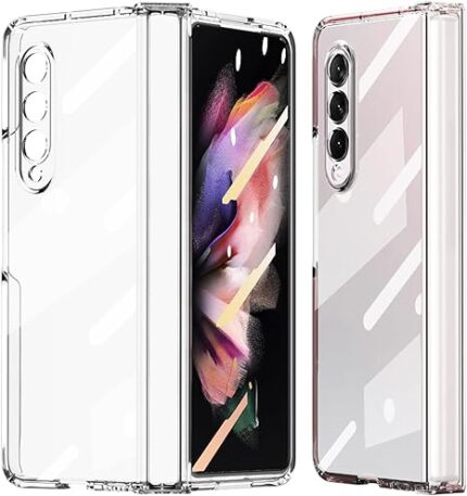 Humble Premium Thin Hard Transparent Case for Samsung Galaxy Z Fold 3 - Non-Slip TPU Bumper, Shockproof, Scratch-Resistant, Full Body Protection, Crystal Clear Back Cover