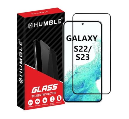 HUMBLE HD Tempered Glass Screen Protector Compatible With Samsung Galaxy S22 5G/ S23 5G (6.1 Inches) With 9H Hardness Edge To Edge Coverage And Easy Self Installation Kit (HD-S22/S23)